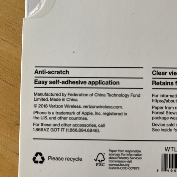 iPhone 6s 7 8 Tempered Glass Screen Protector, NIB Verizon - Picture 4 of 5